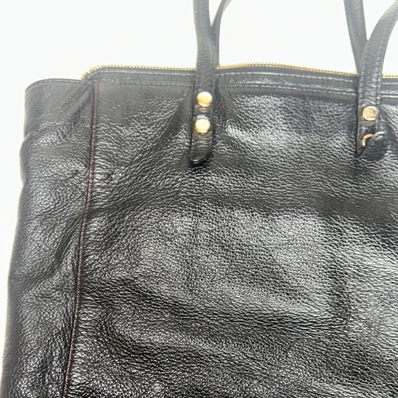 Spacious Black Leather Tote with Textured Finish - Picture 16 of 16